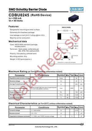 CDBU0245 datasheet  